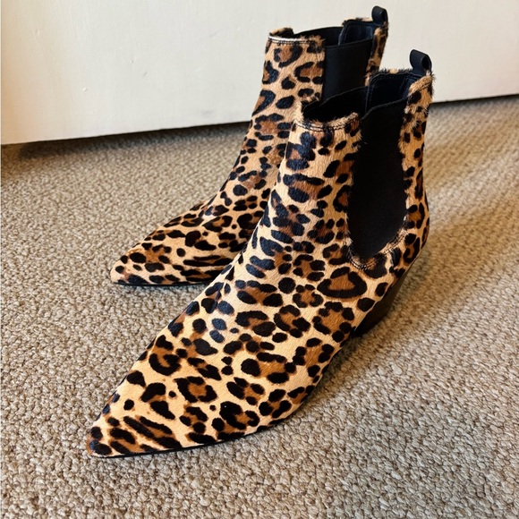 ALDO Pony Hair Leopard Cheetah Print Slip On Ankle Boots - Picture 10 of 15